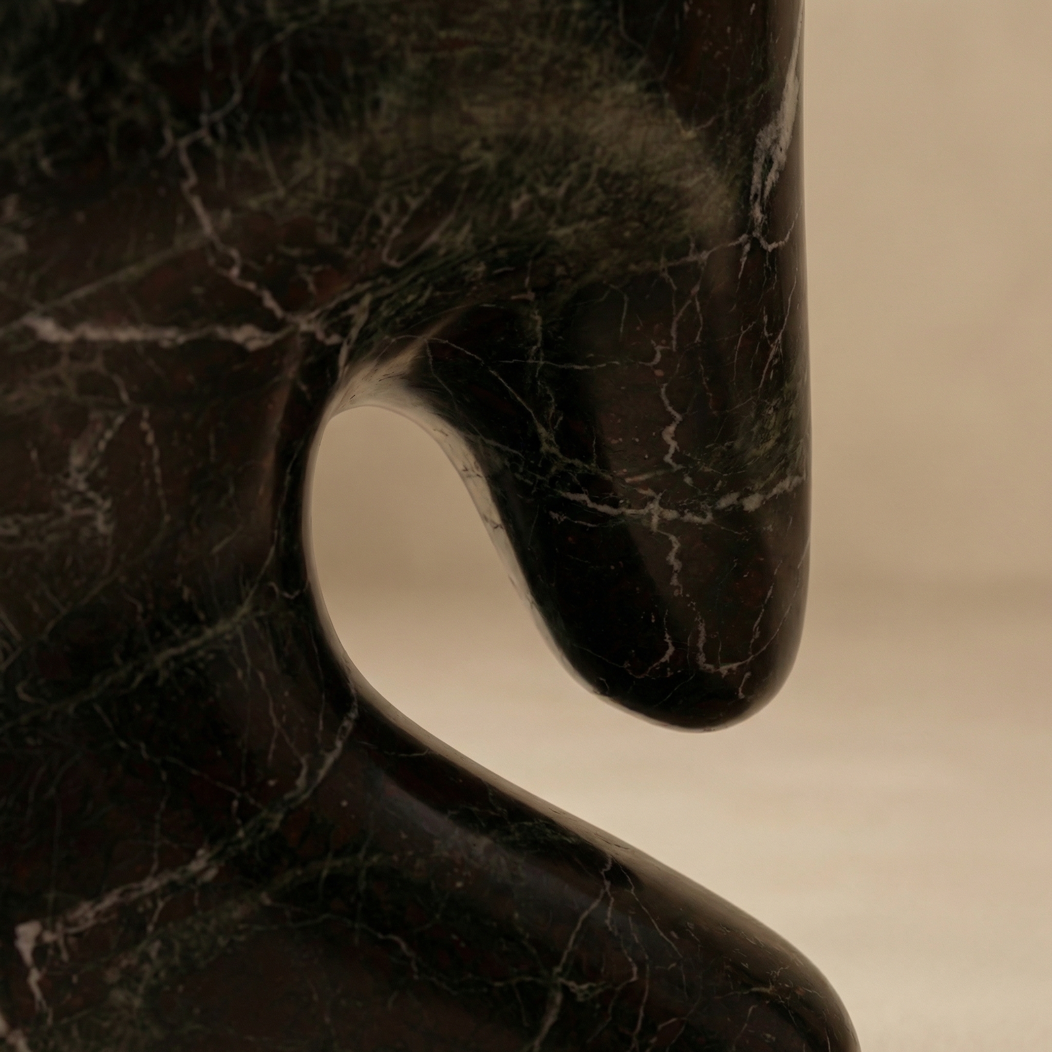 The joint — where the two pieces of marble meet and are fixed