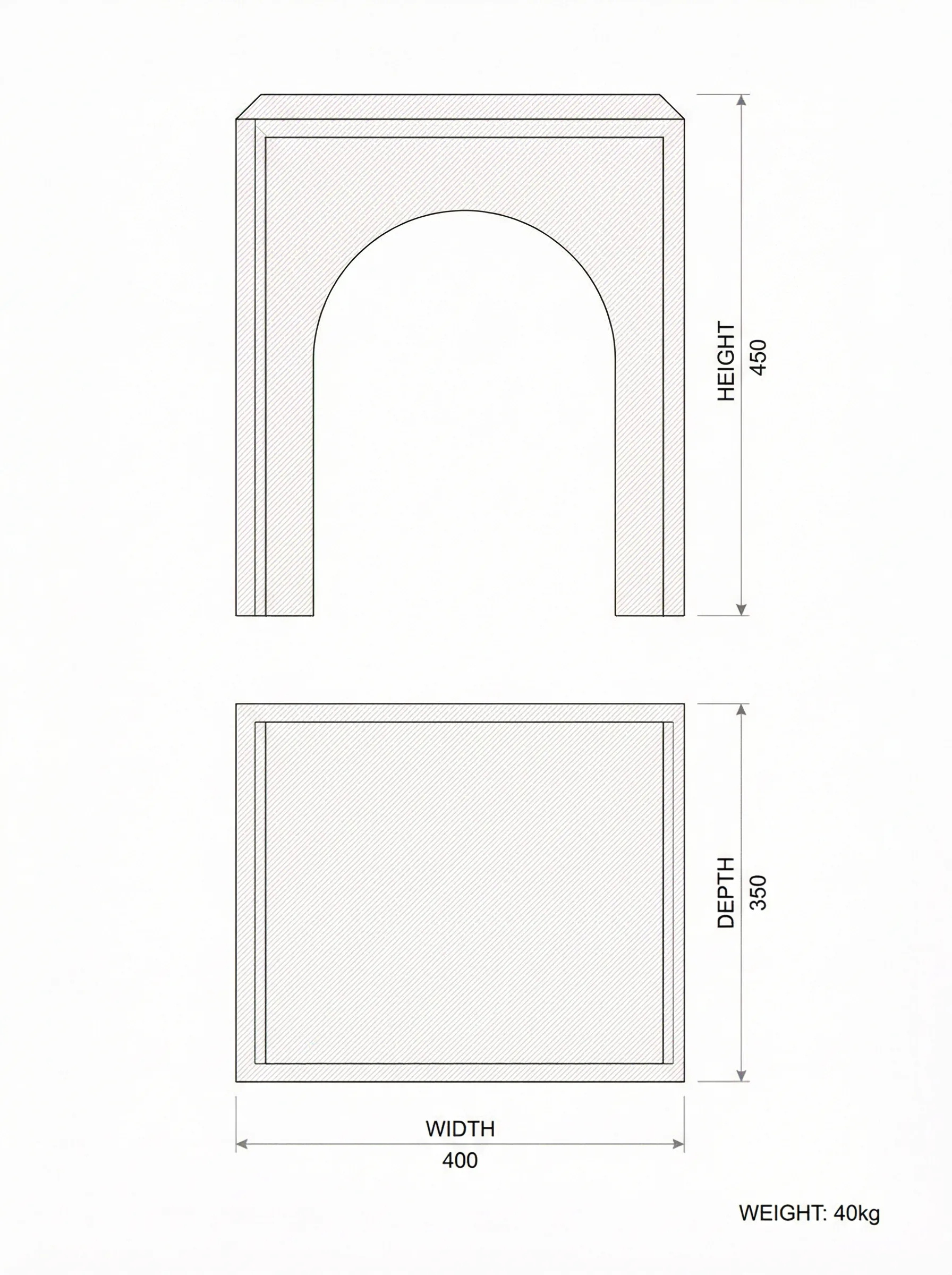 Temple technical drawing