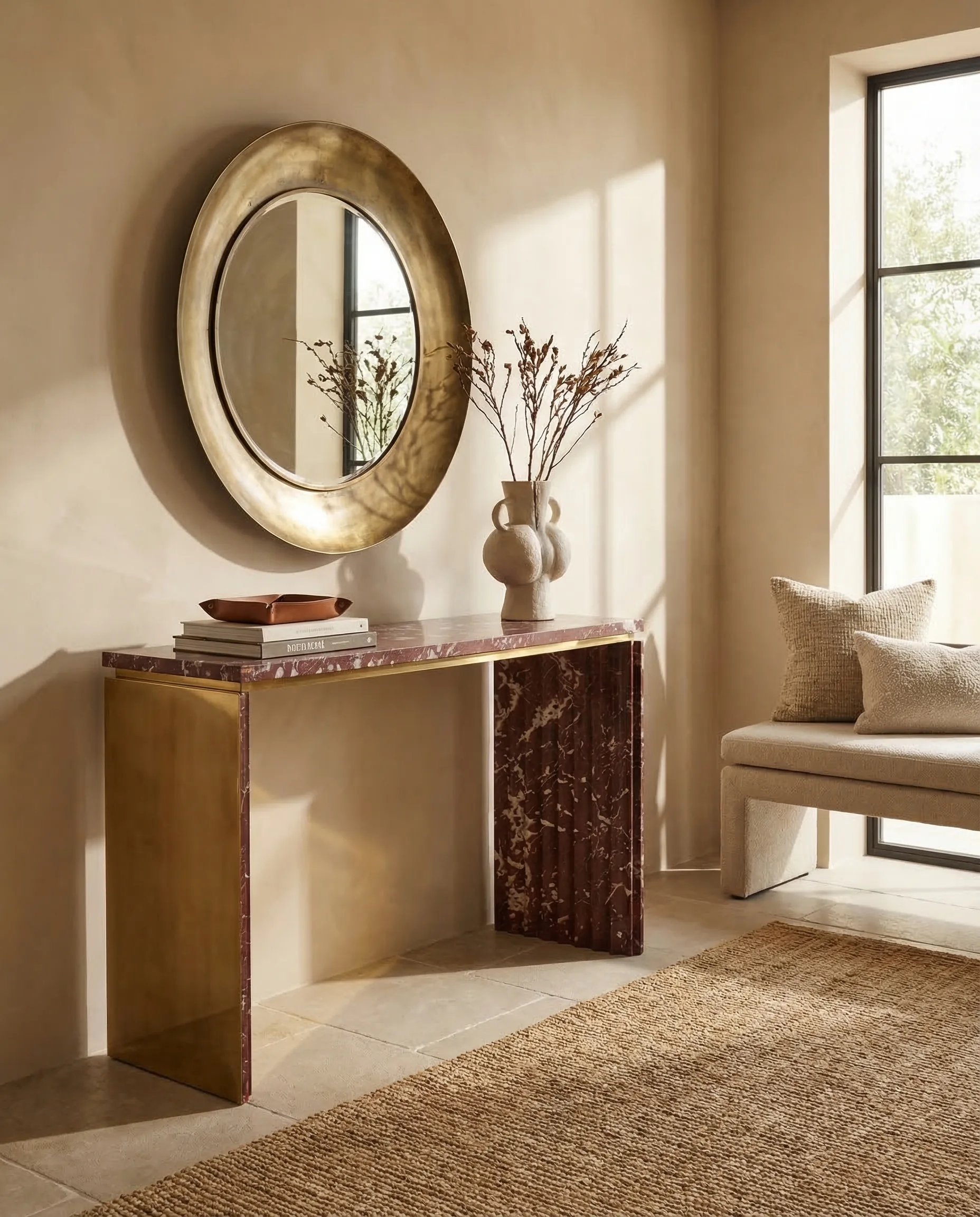 Curves Console — sculpted marble console with sinuous silhouette