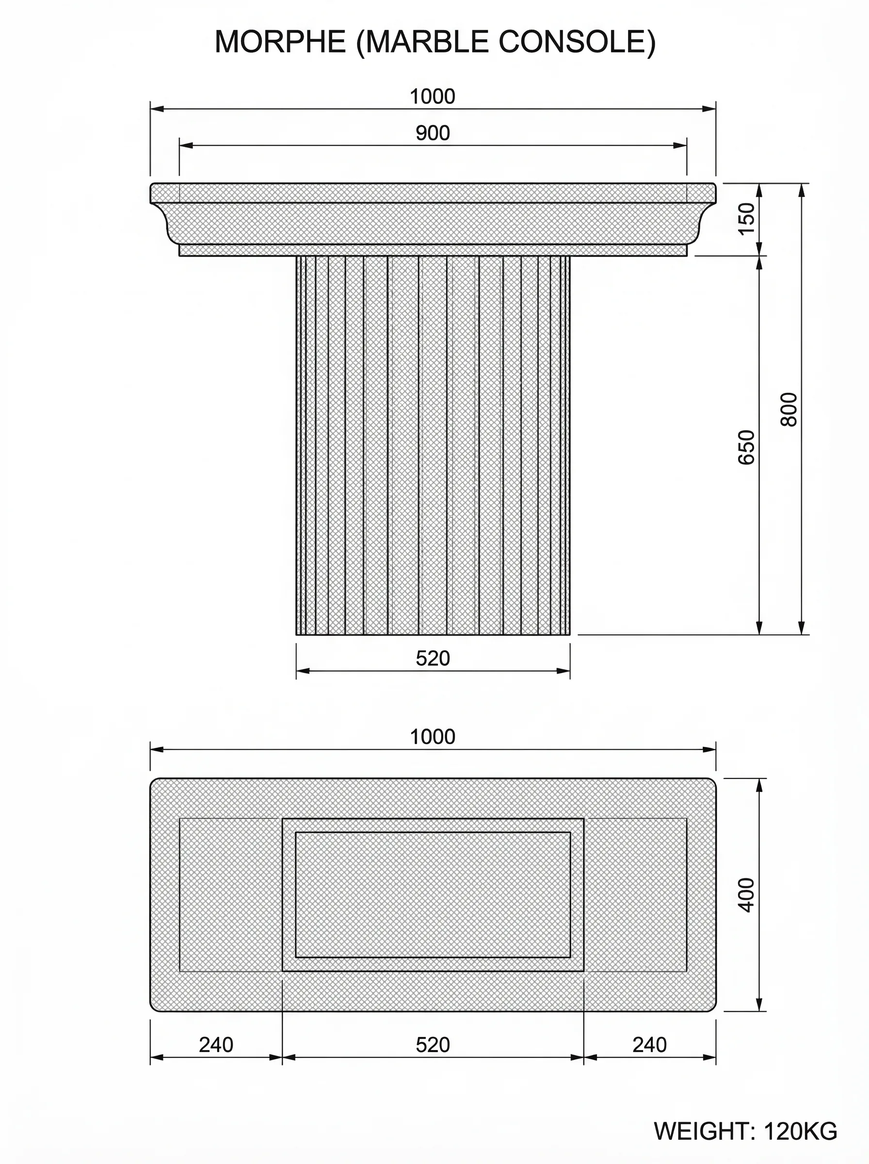 Morphe technical drawing