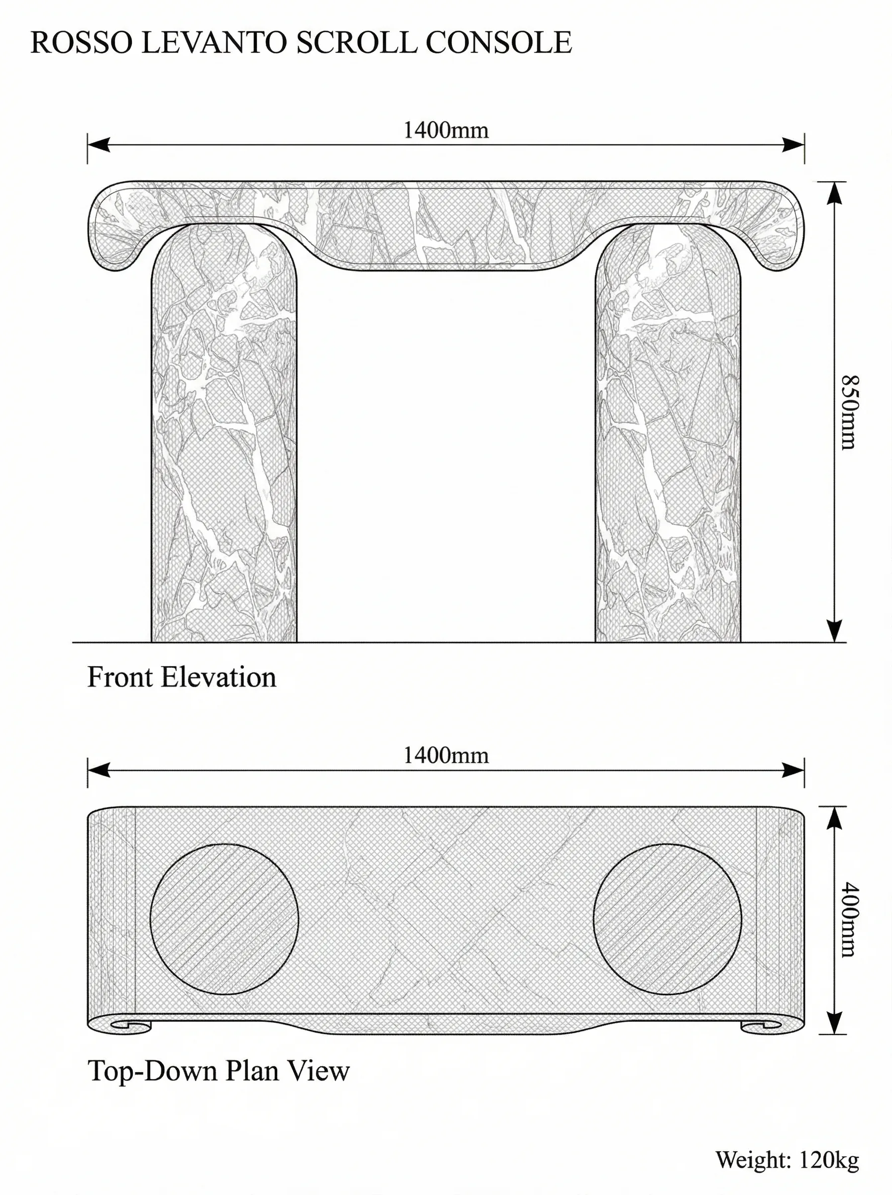 Voluta technical drawing