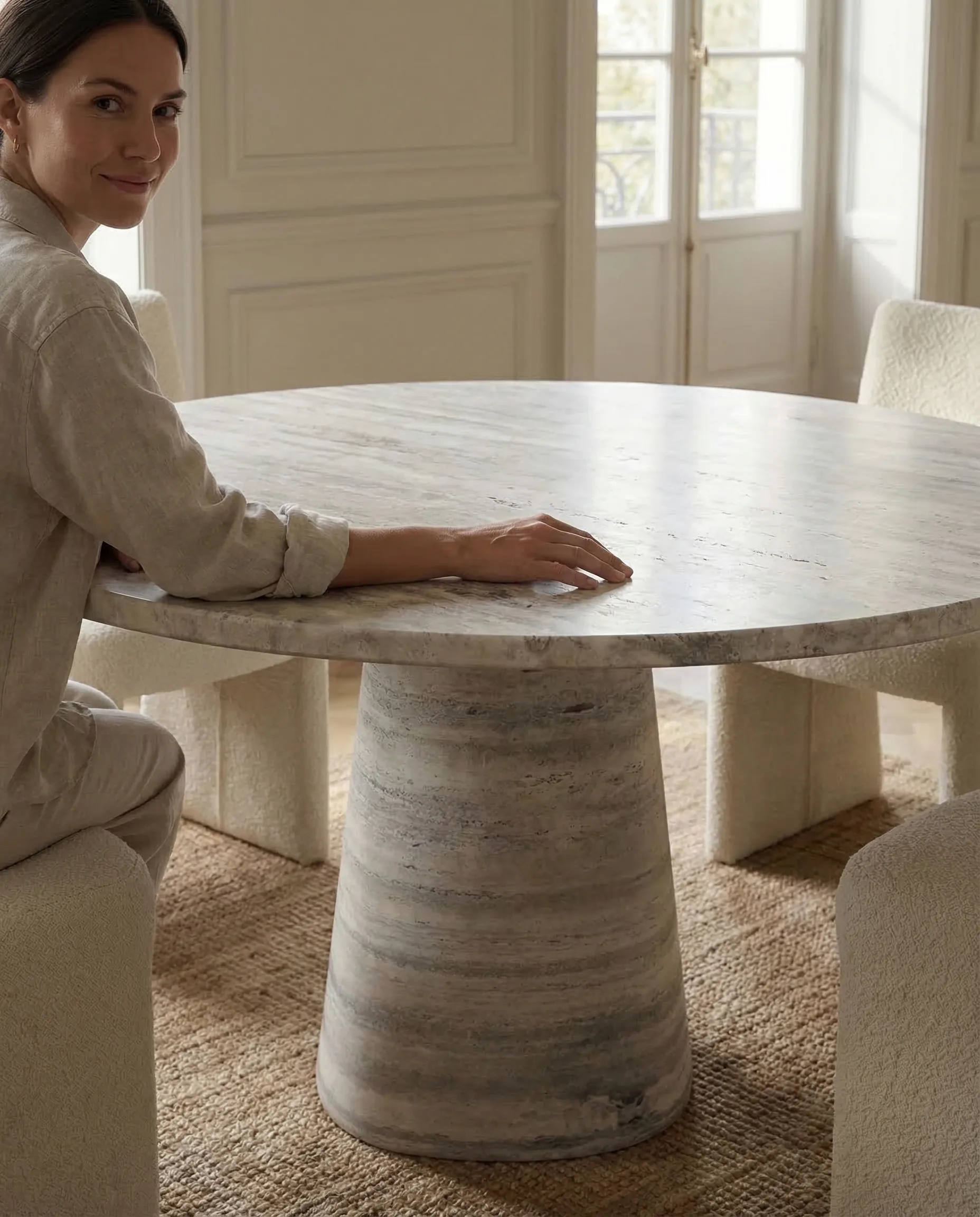 Wedge — the table in human scale, geometry at room level