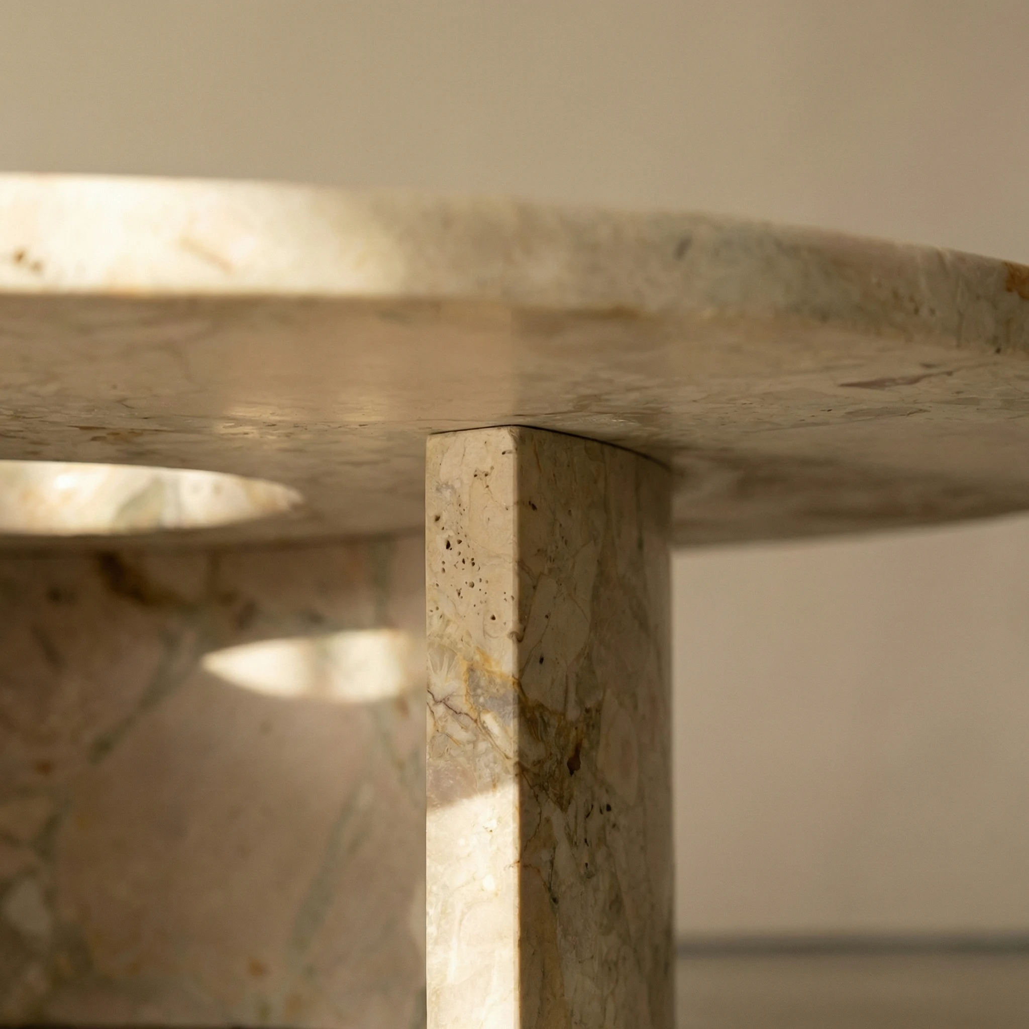 Iron pin and stone junction