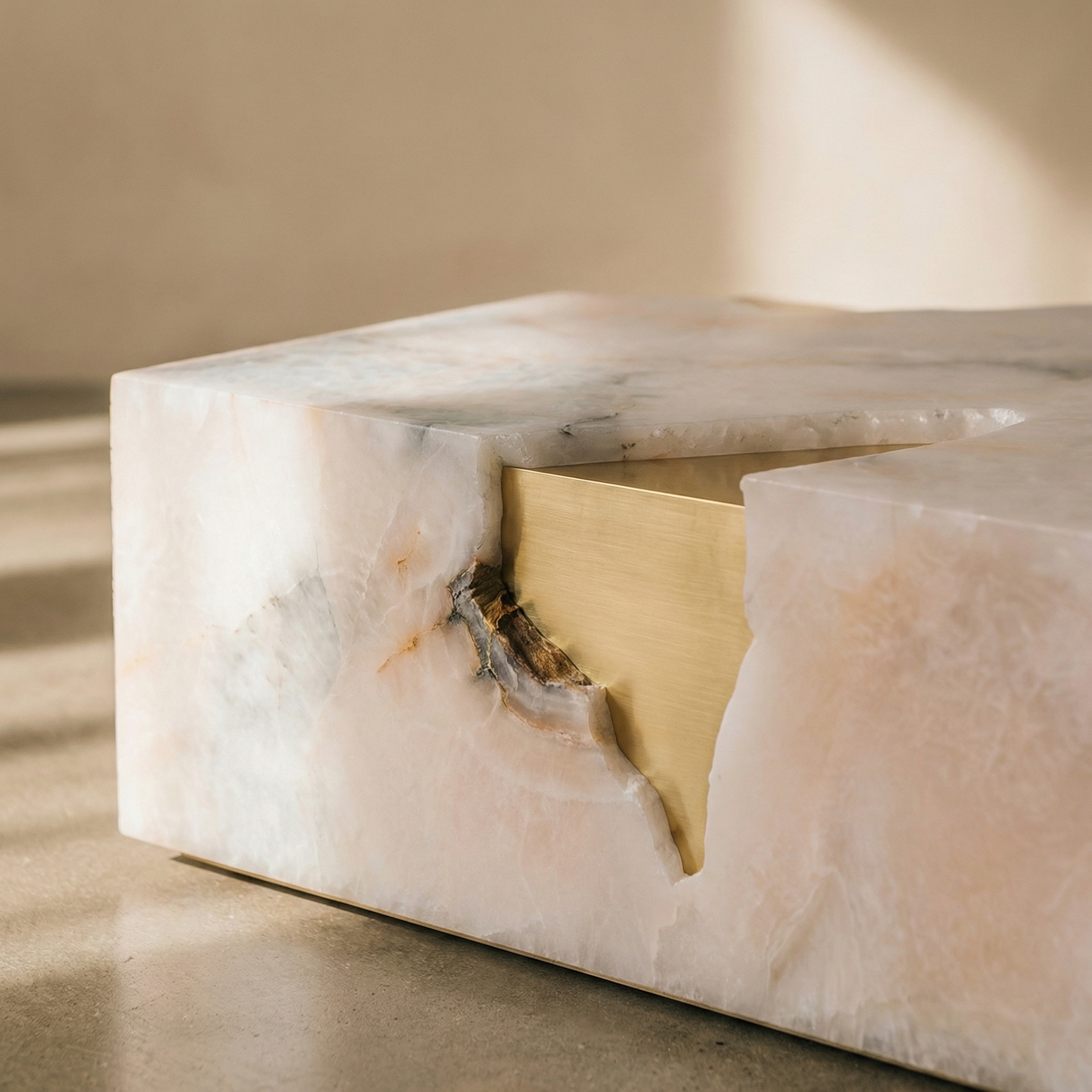 Pedestal base detail — the monolith meets the floor