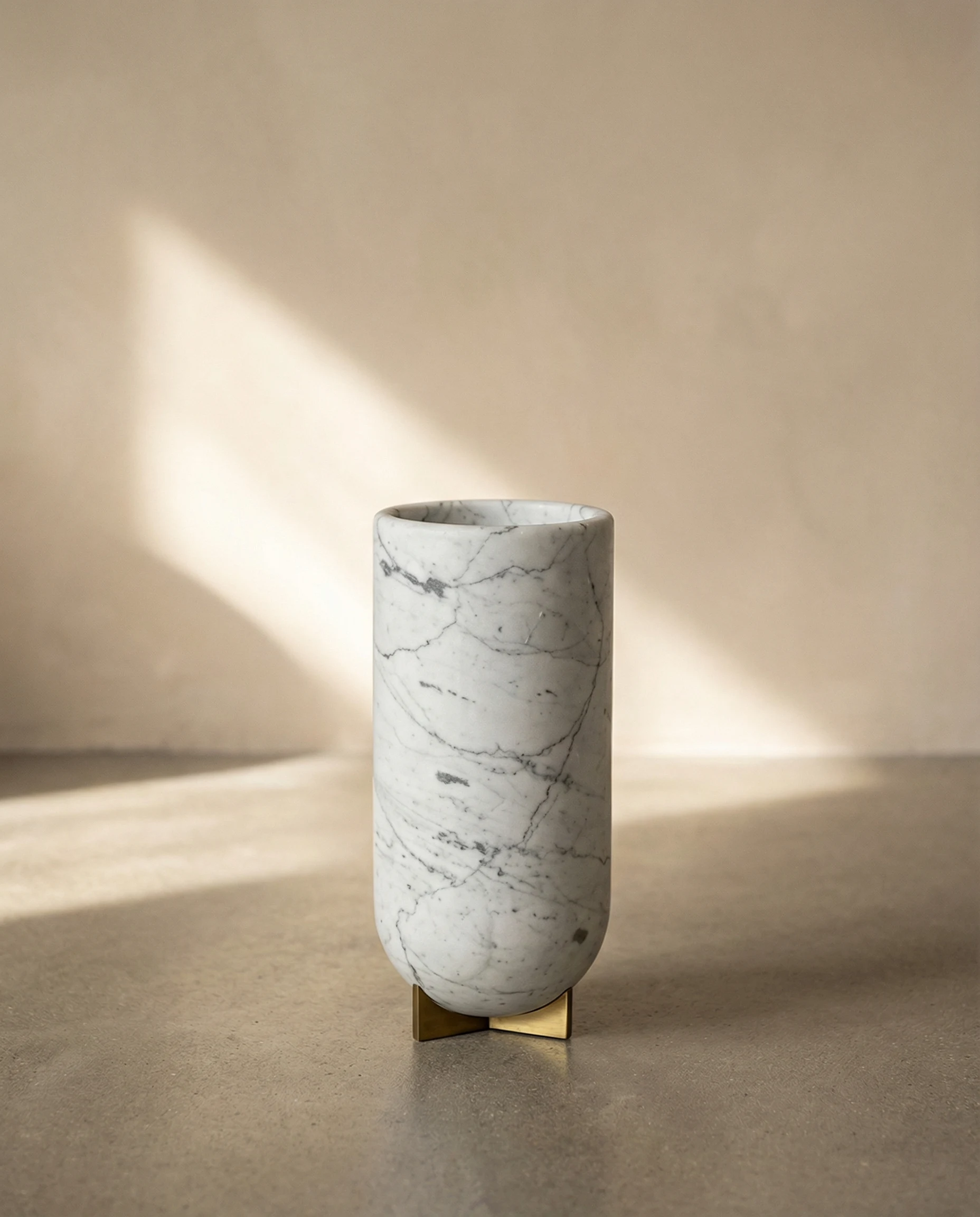 Doge Tall vase — classical vessel silhouette in pure white stone