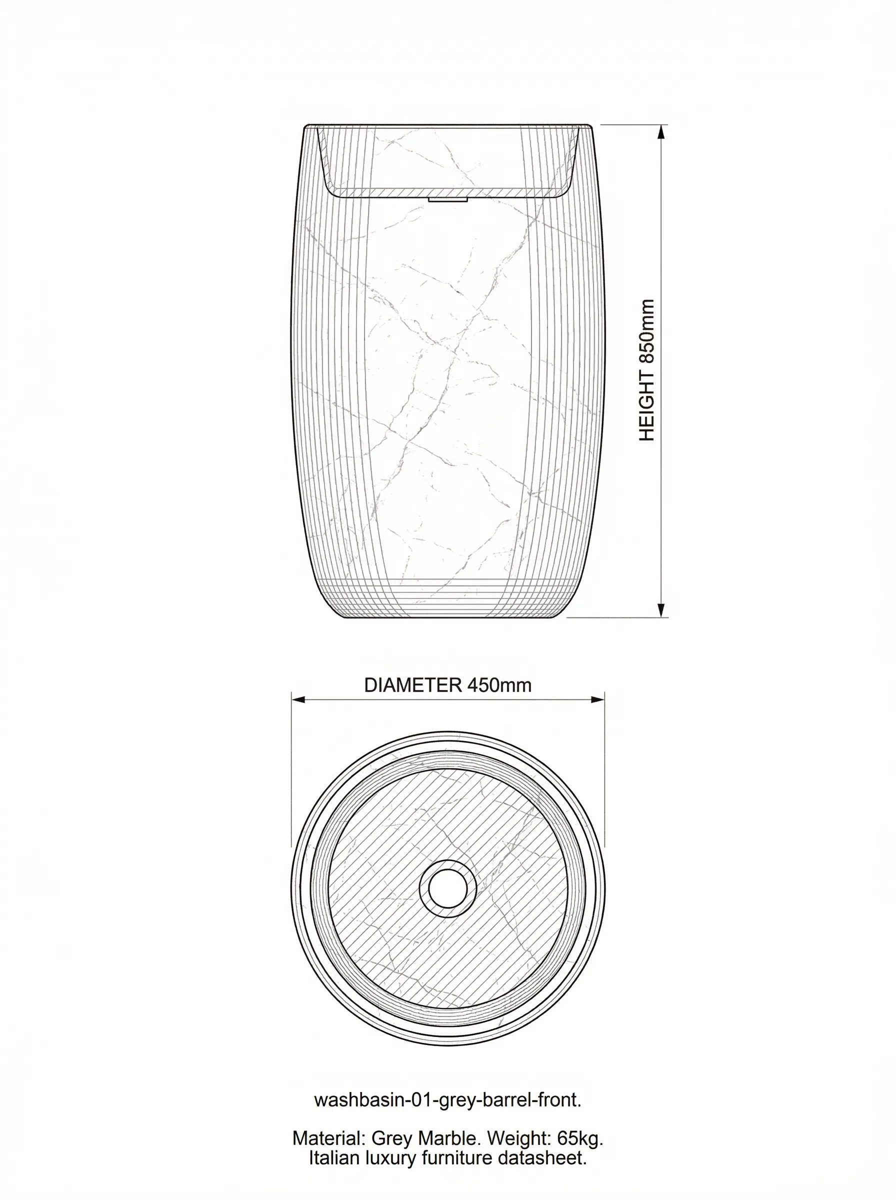 Barile technical drawing