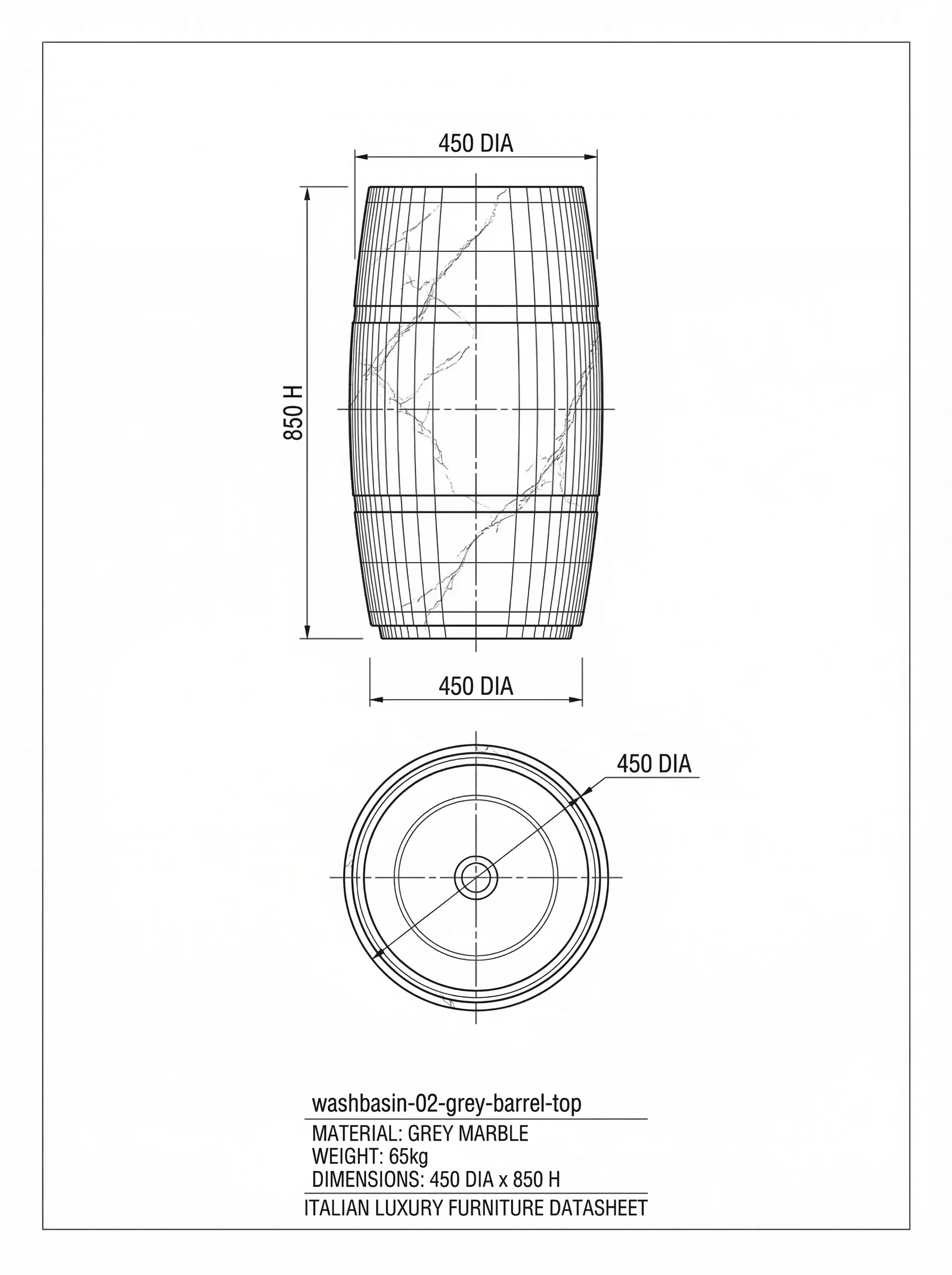 Calice technical drawing