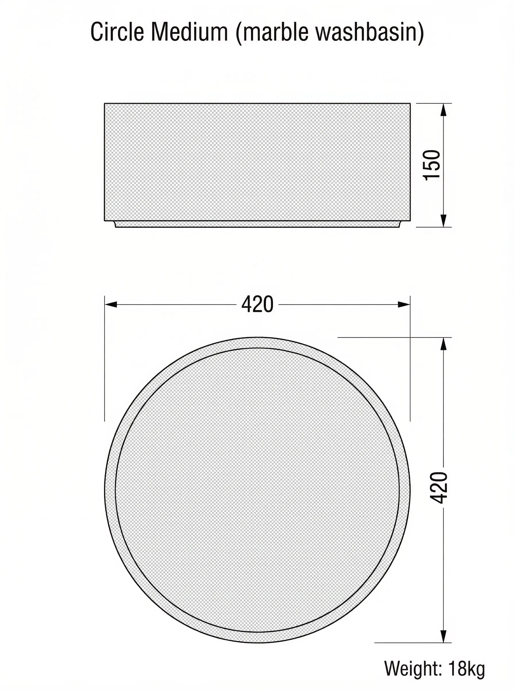 Circle Medium technical drawing