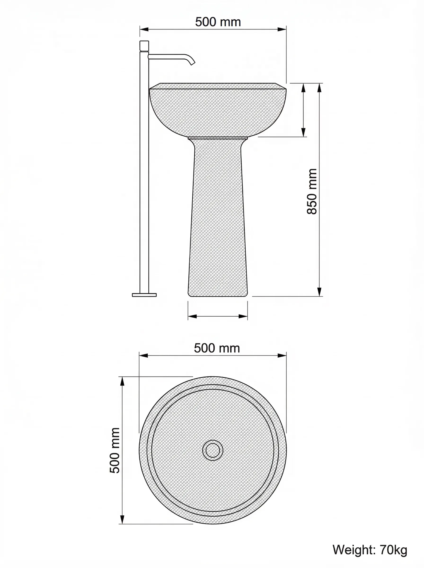 Cup technical drawing