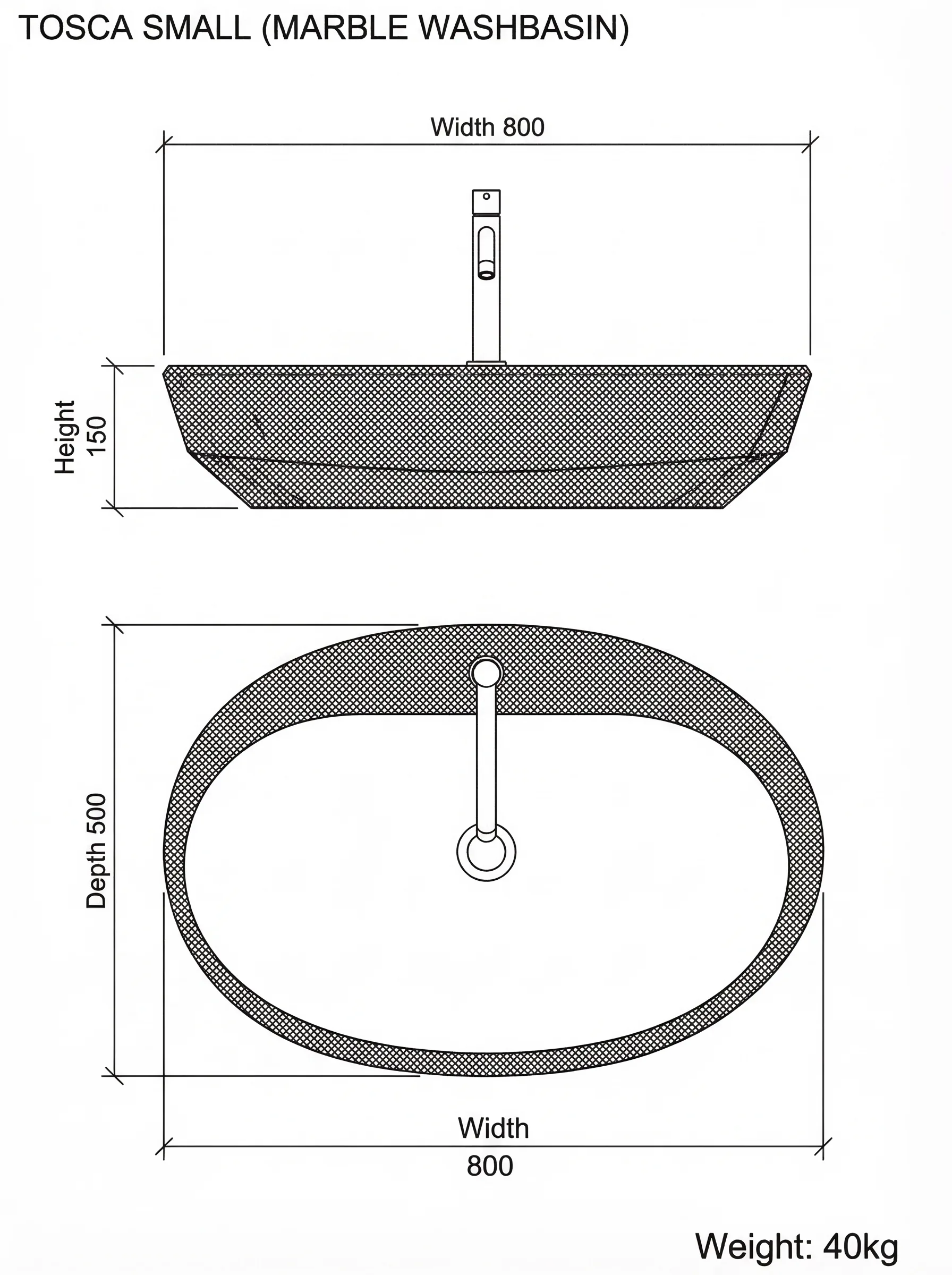 Tosca Small technical drawing
