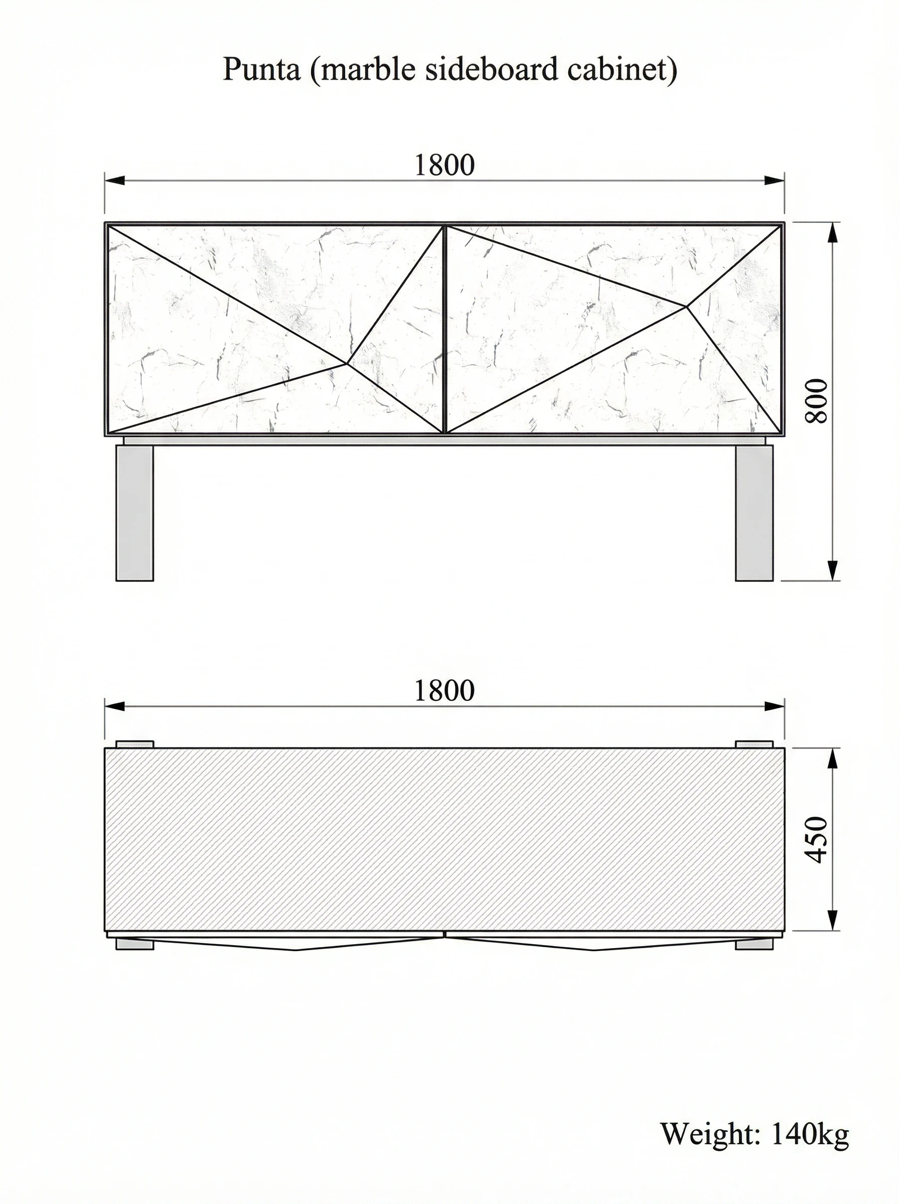 Punta technical drawing