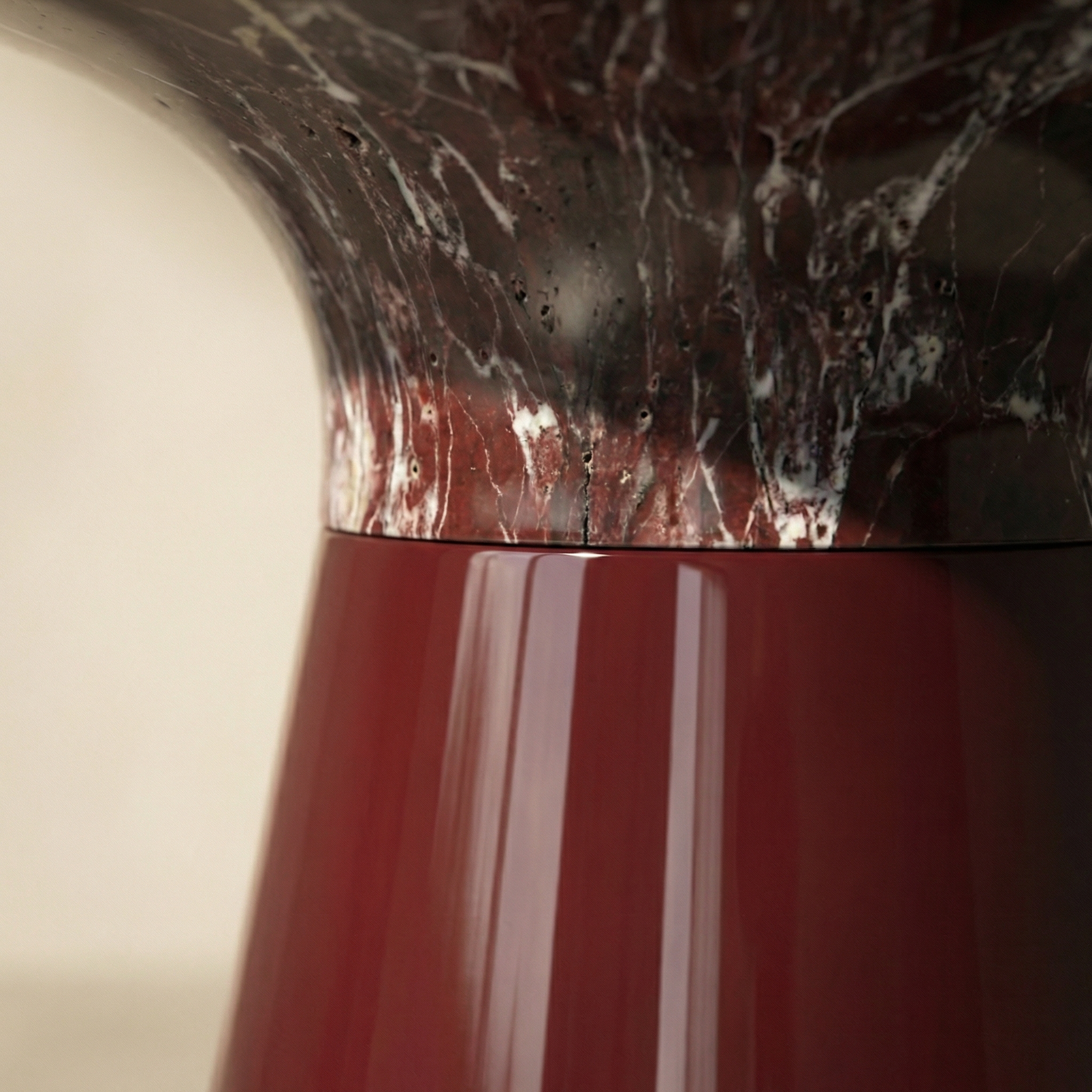 Table top and leg junction — stone on stone