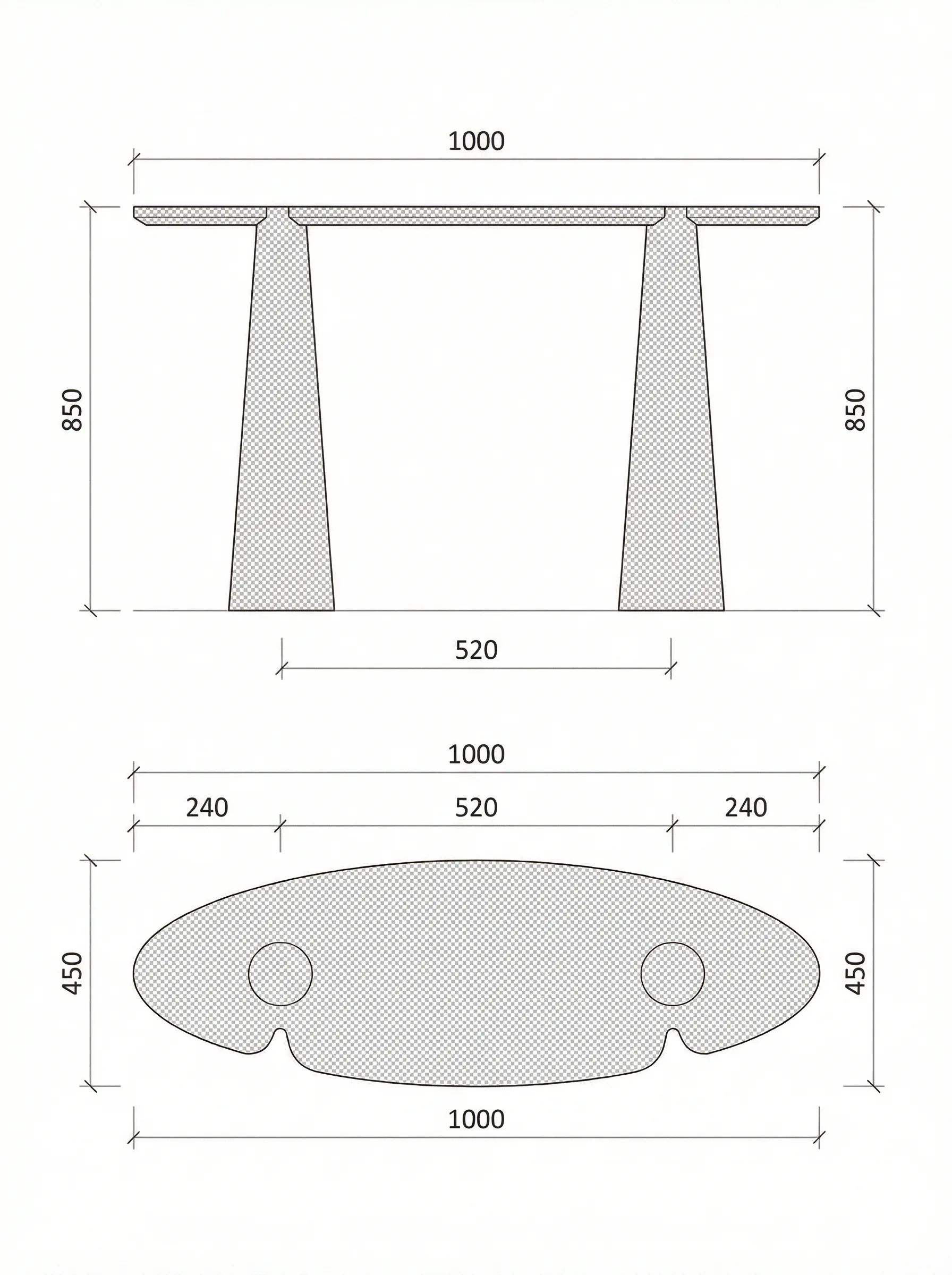 Conica technical drawing
