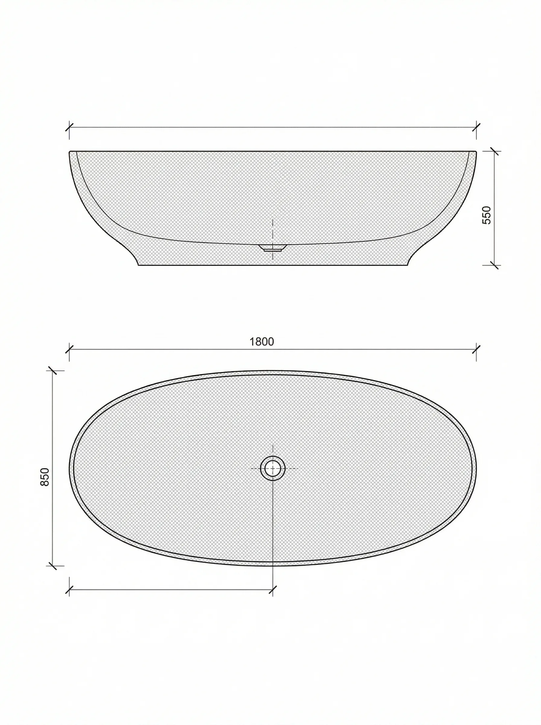 Ovale technical drawing