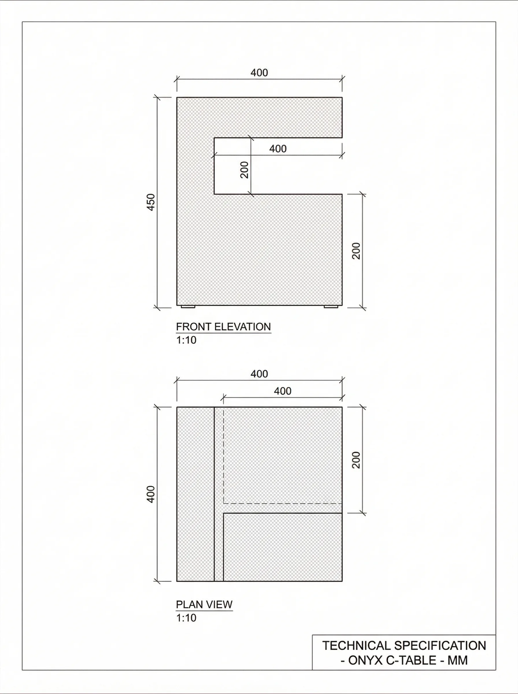 Cubo technical drawing