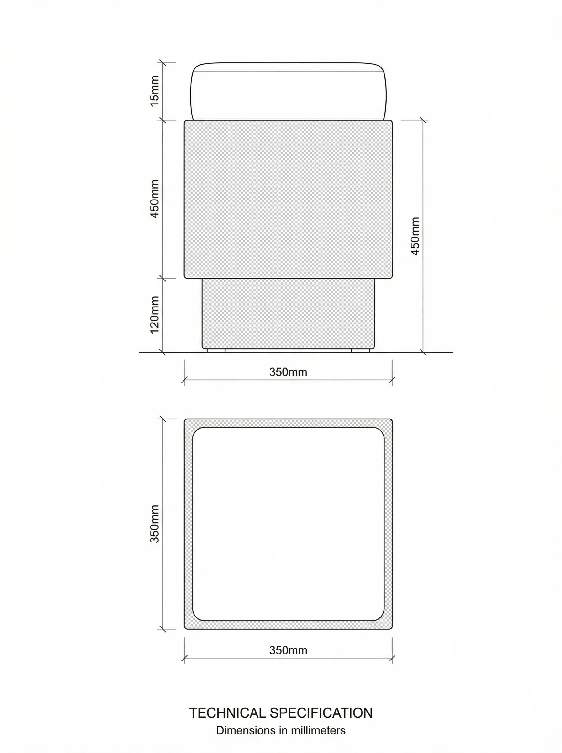Trono technical drawing