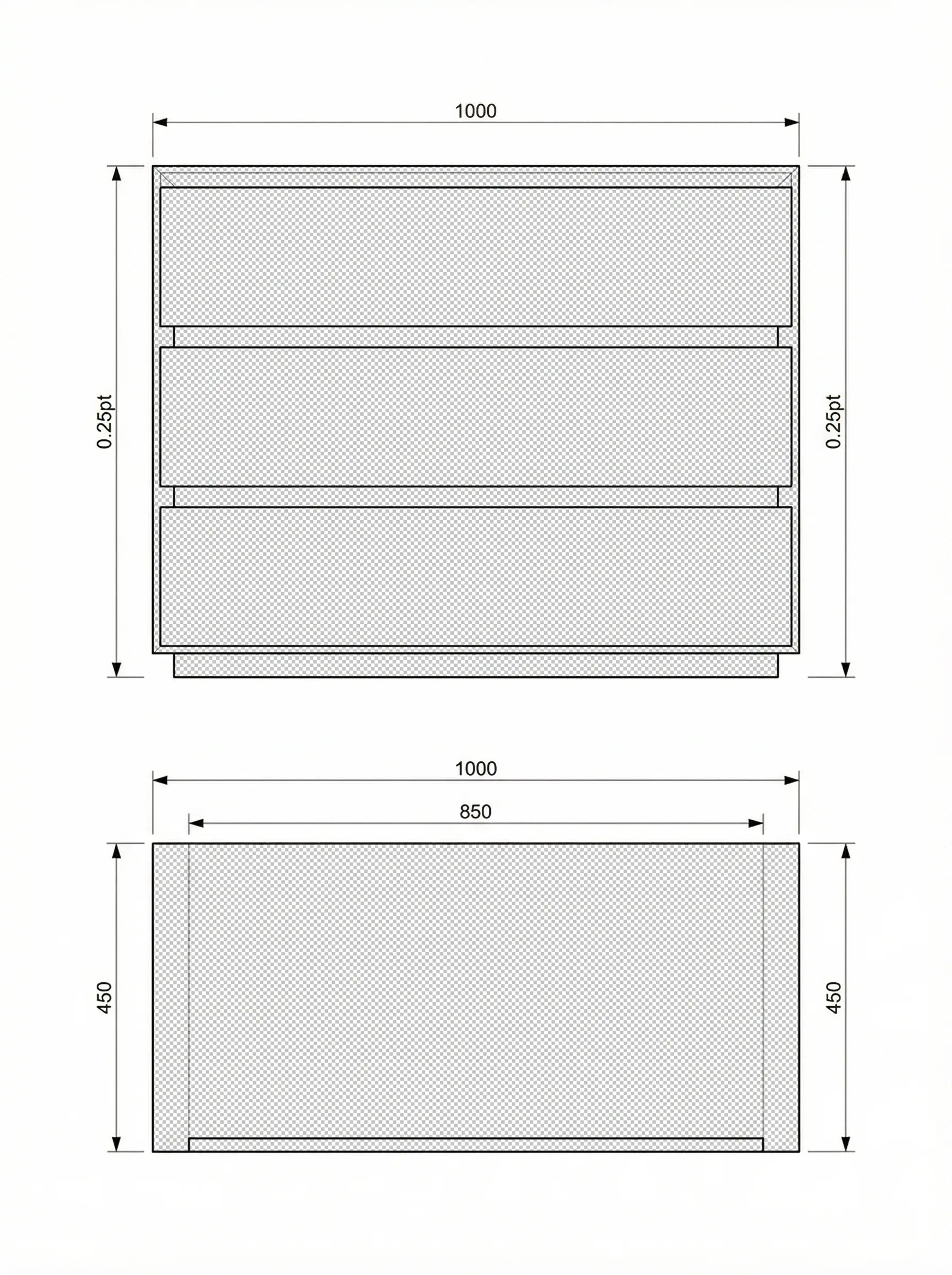 Cassetto technical drawing