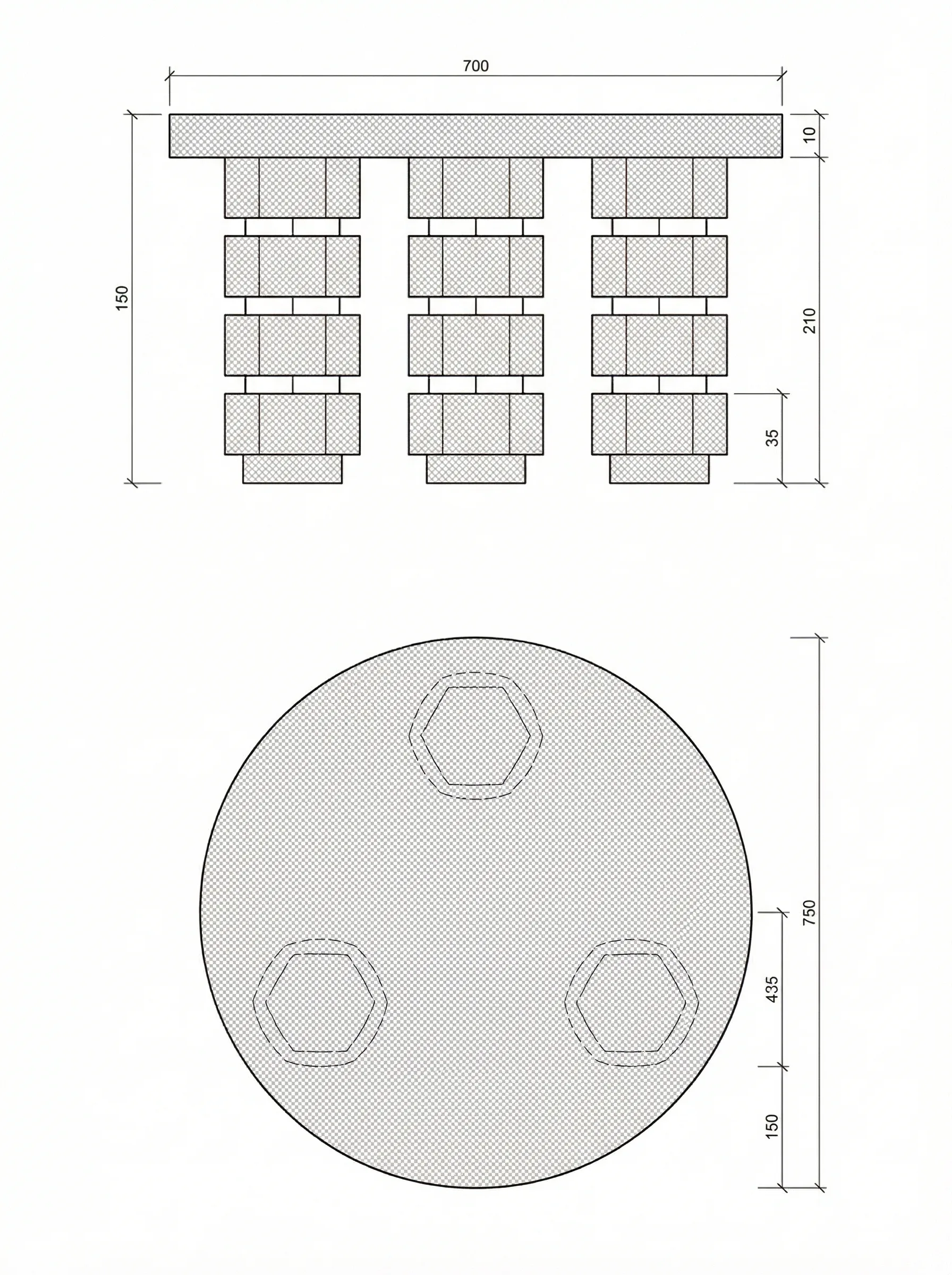 Anello technical drawing