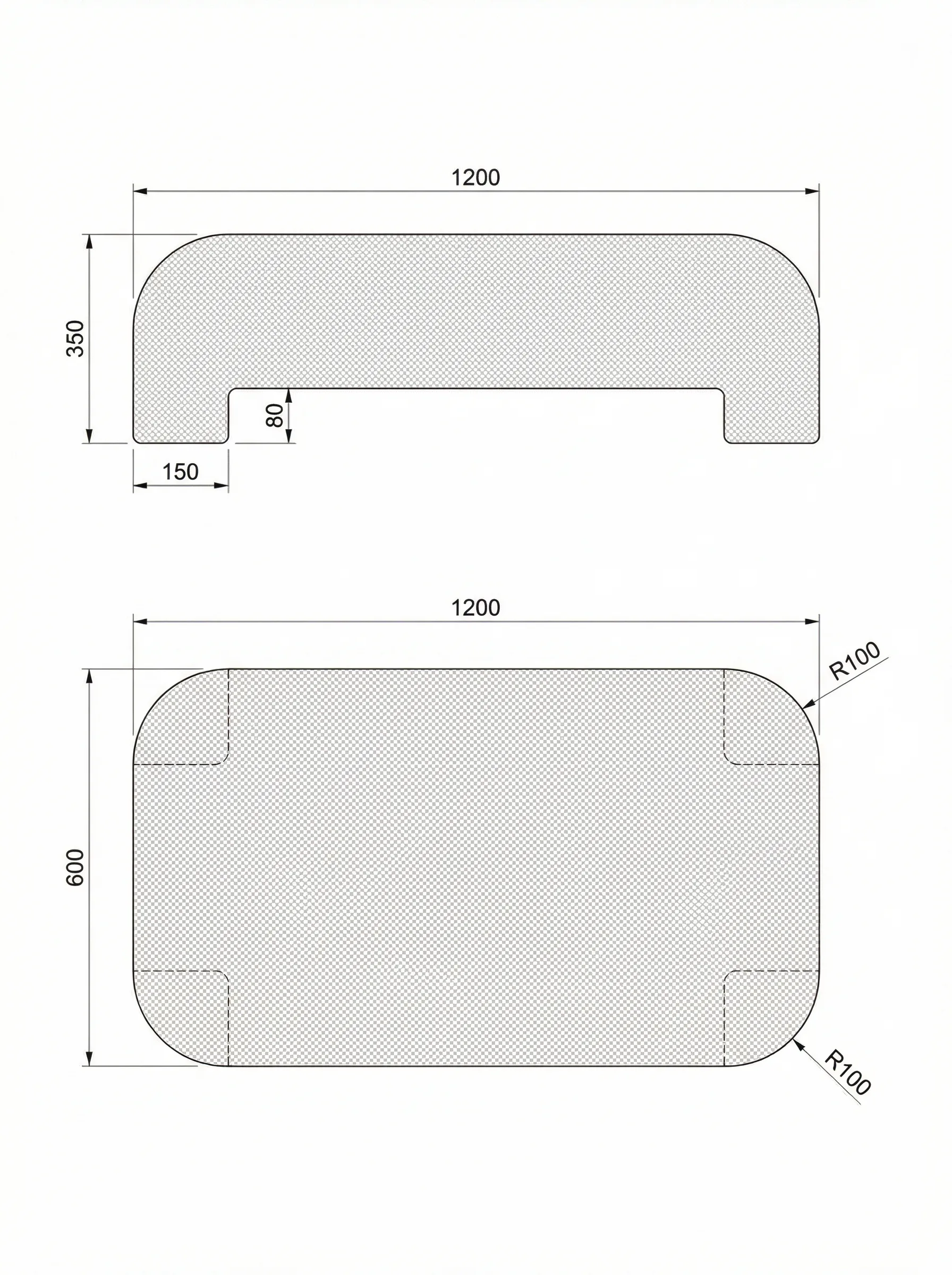 Tondo technical drawing