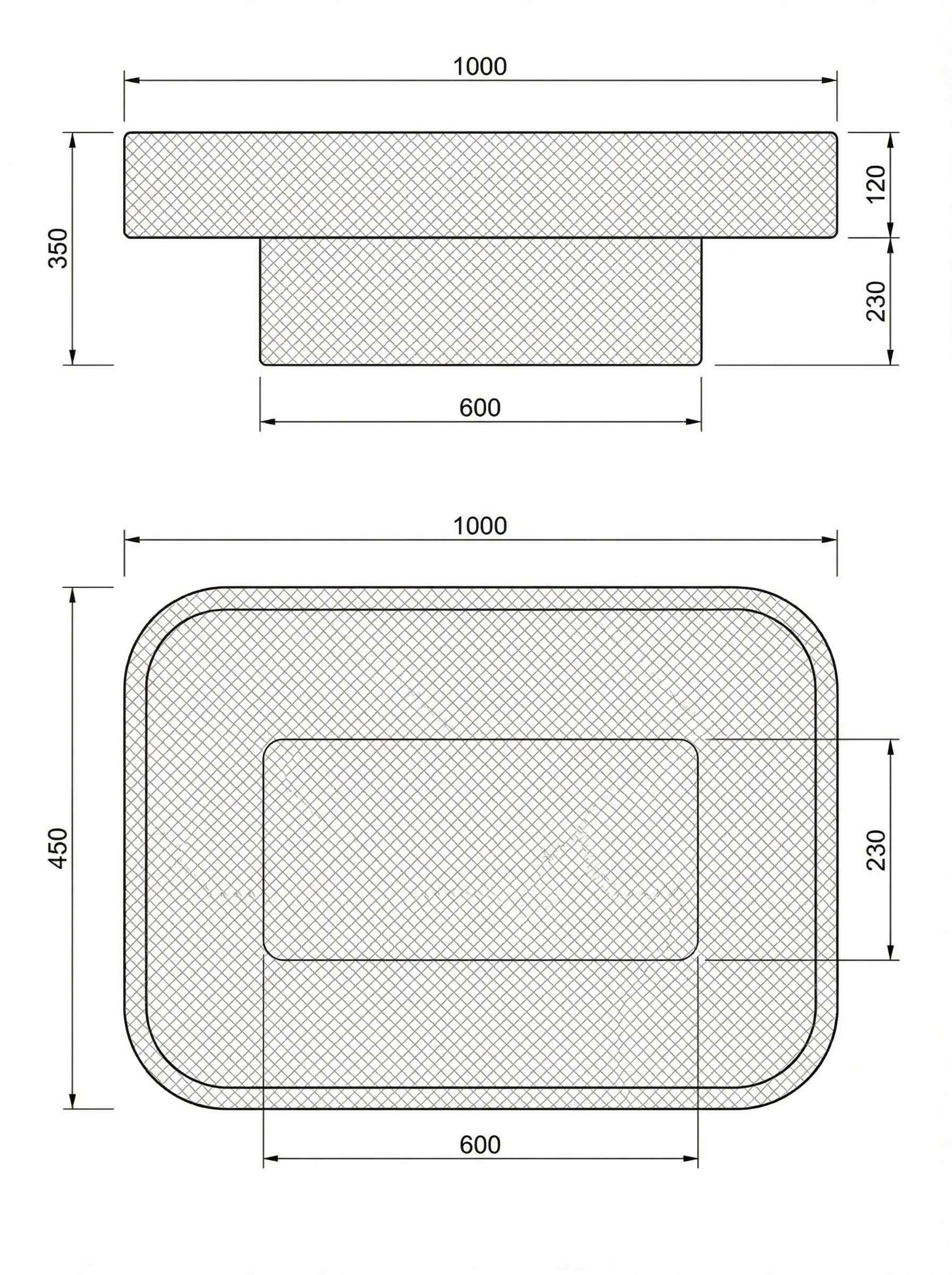 Petto technical drawing