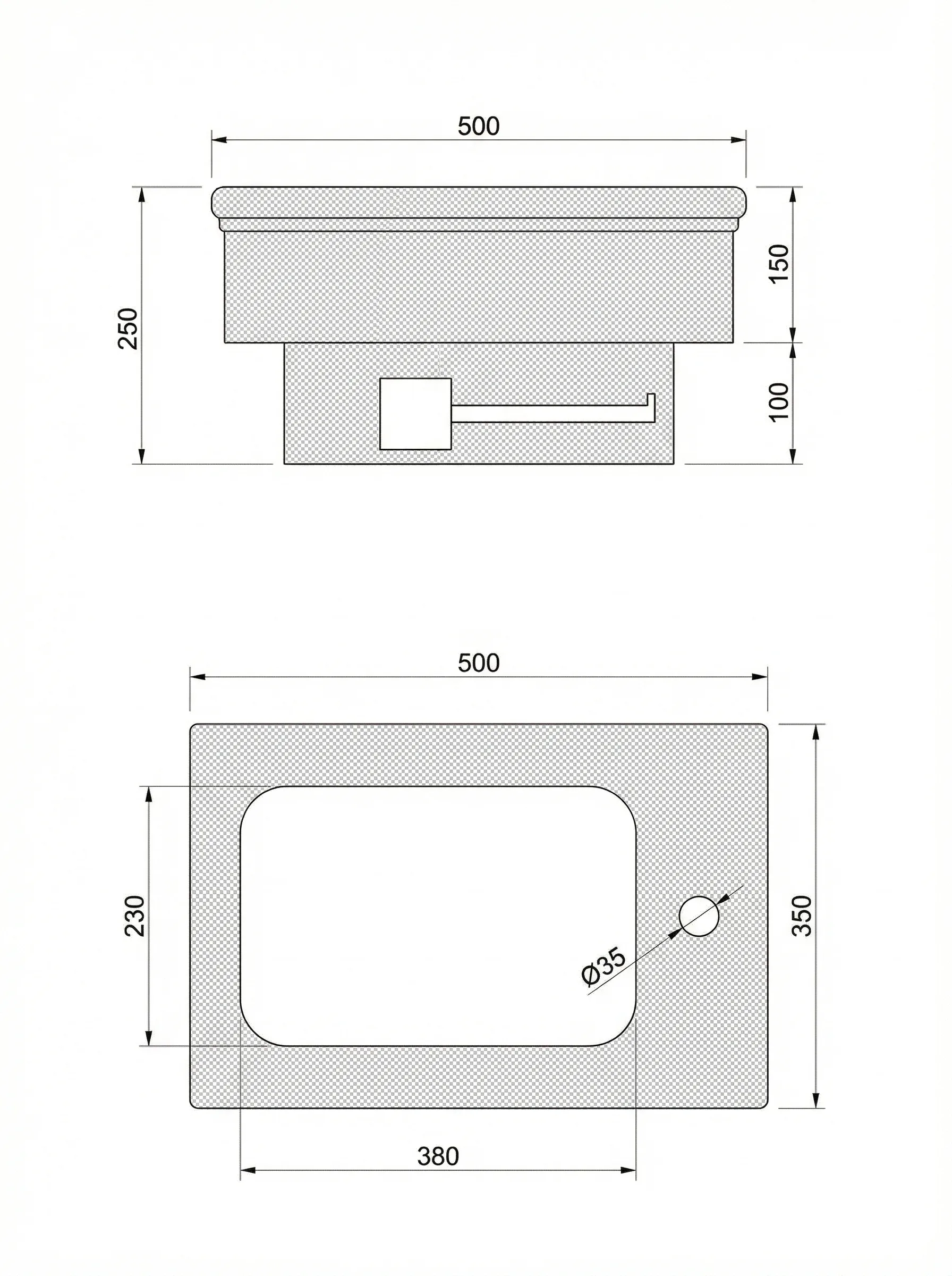 Mensola technical drawing